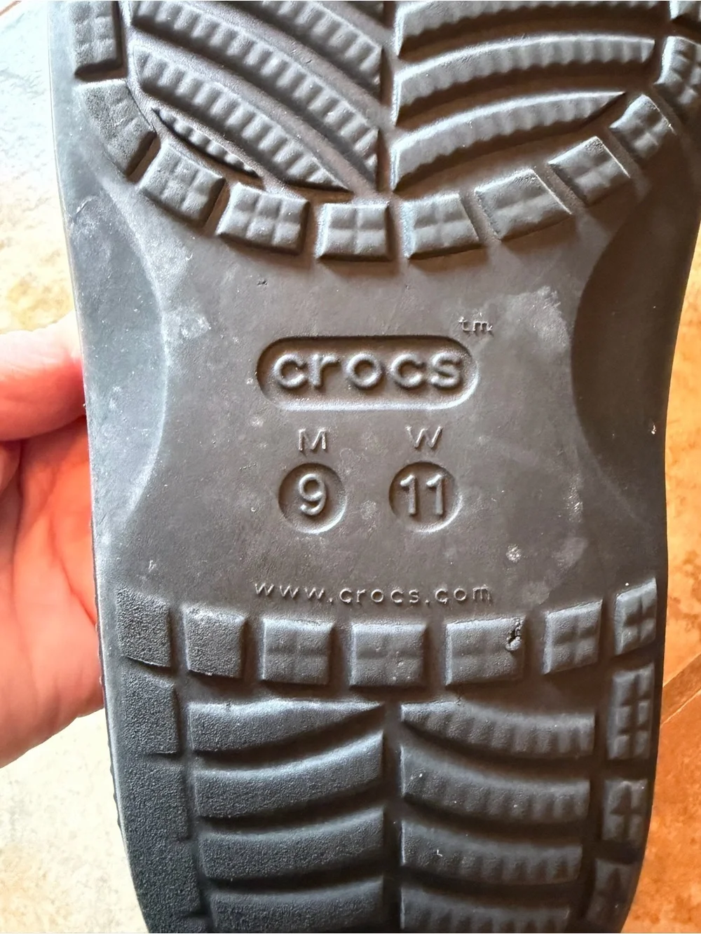 Pair (2) of Boys/Men Crocs Slide Sandals with Charms. Size 9 Men